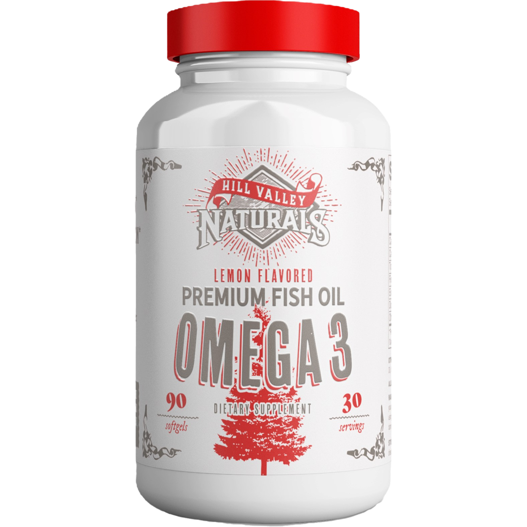Hill Valley Naturals Premium Fish Oil Omega 3 Bottle